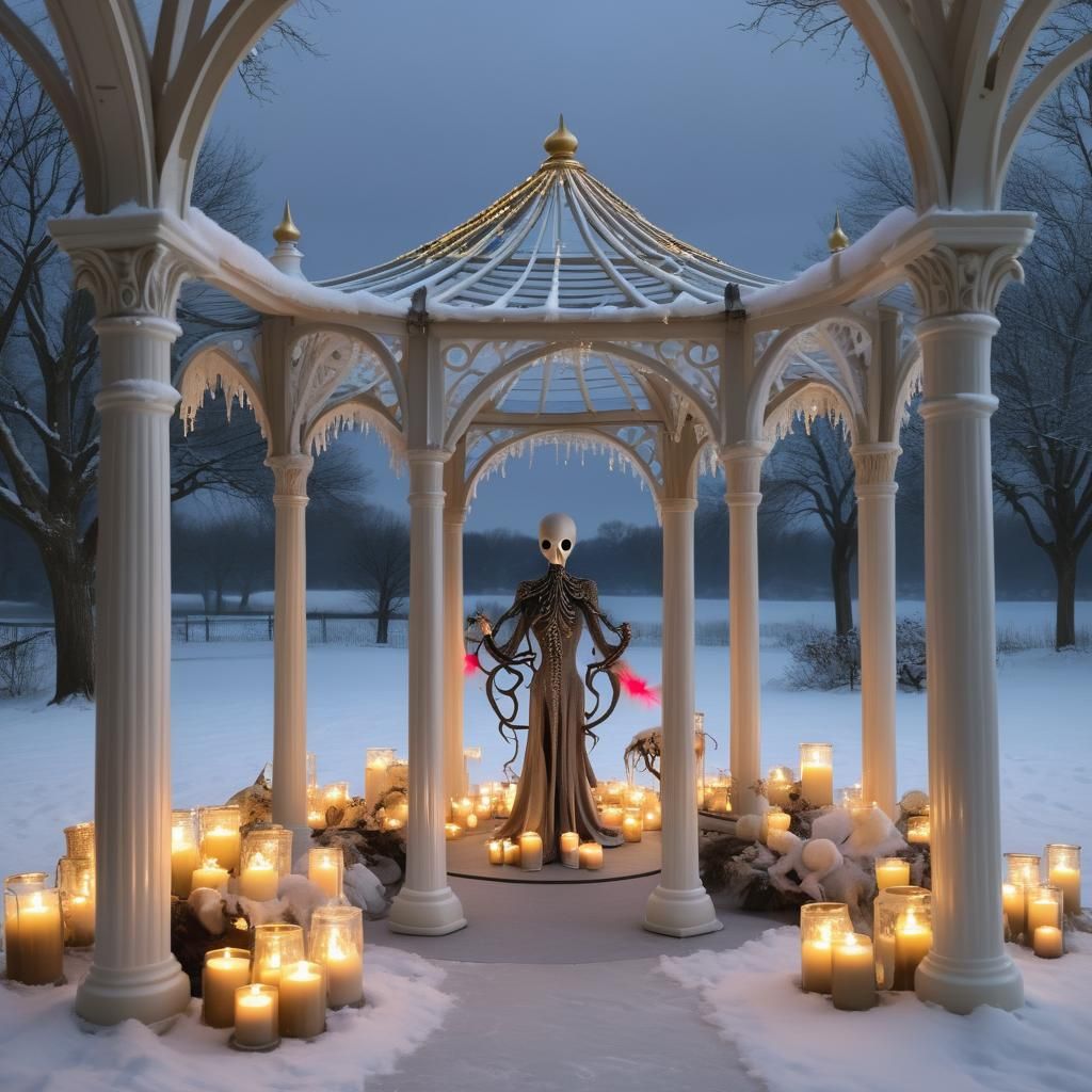 Octopi Masquerade Ball in Winter Gazebo