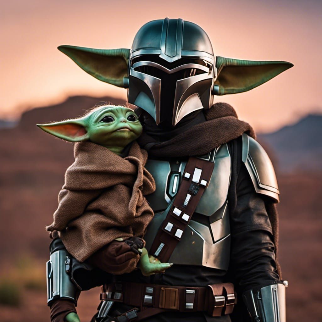 Din Djarin and Grogu on Alien World