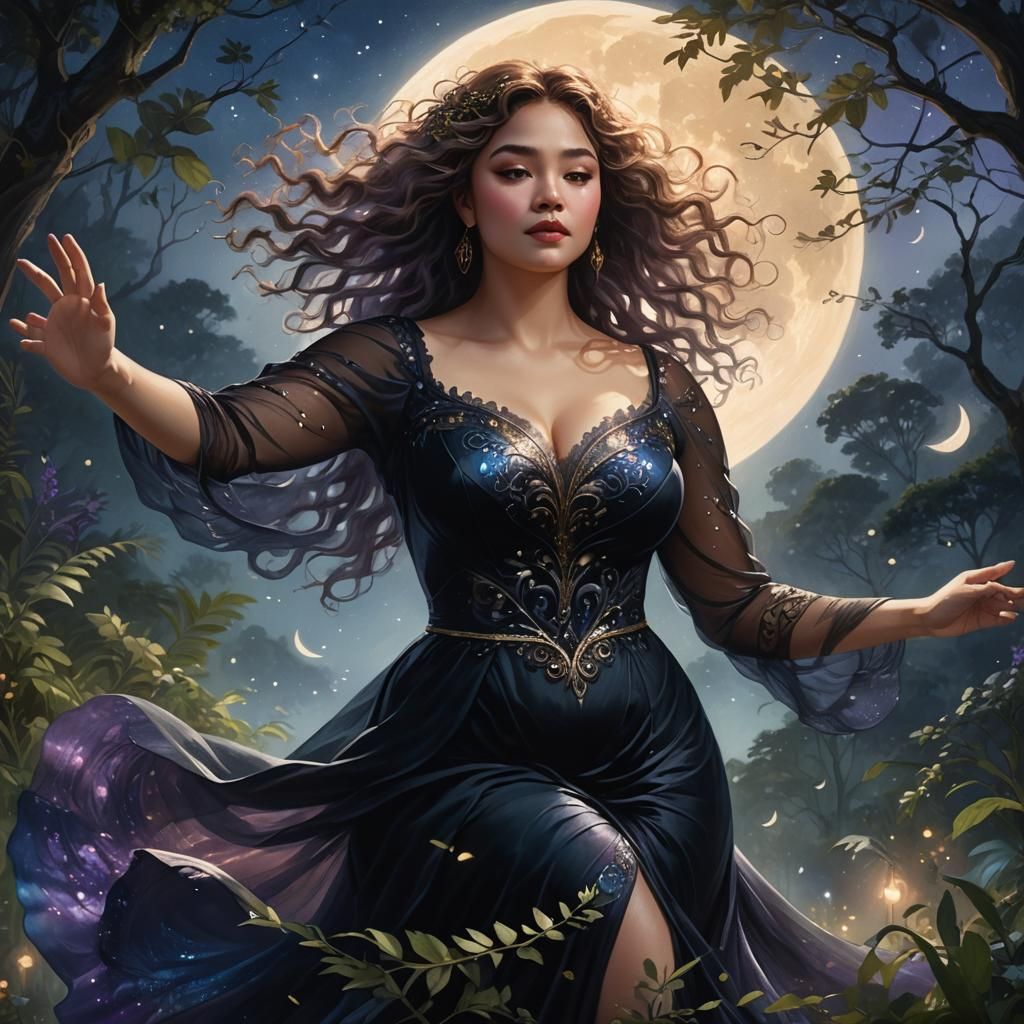 Moonlit Dance: Fantasy Art in Dreamy Style