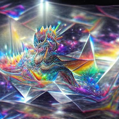 Holographic Prismatic Dragon in Astral Landscape