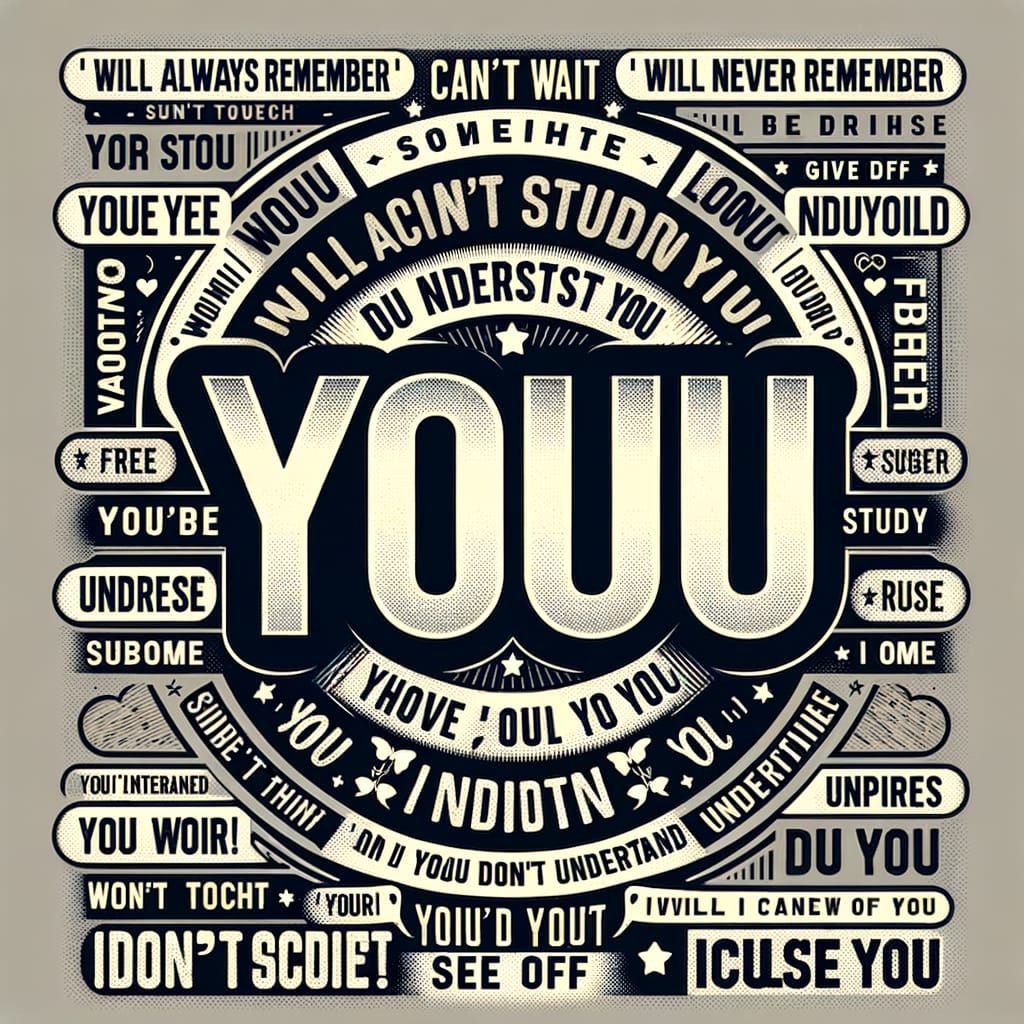 Geometric T-Shirt Design with 'YOU' in Fauvist Style