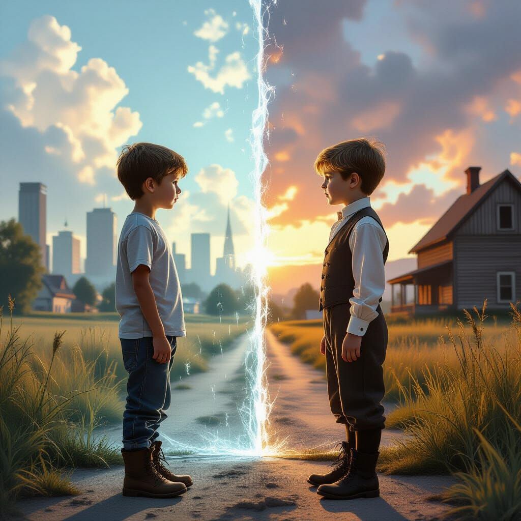 Boys Across Time Dimensions Meet Through Translucent Wall