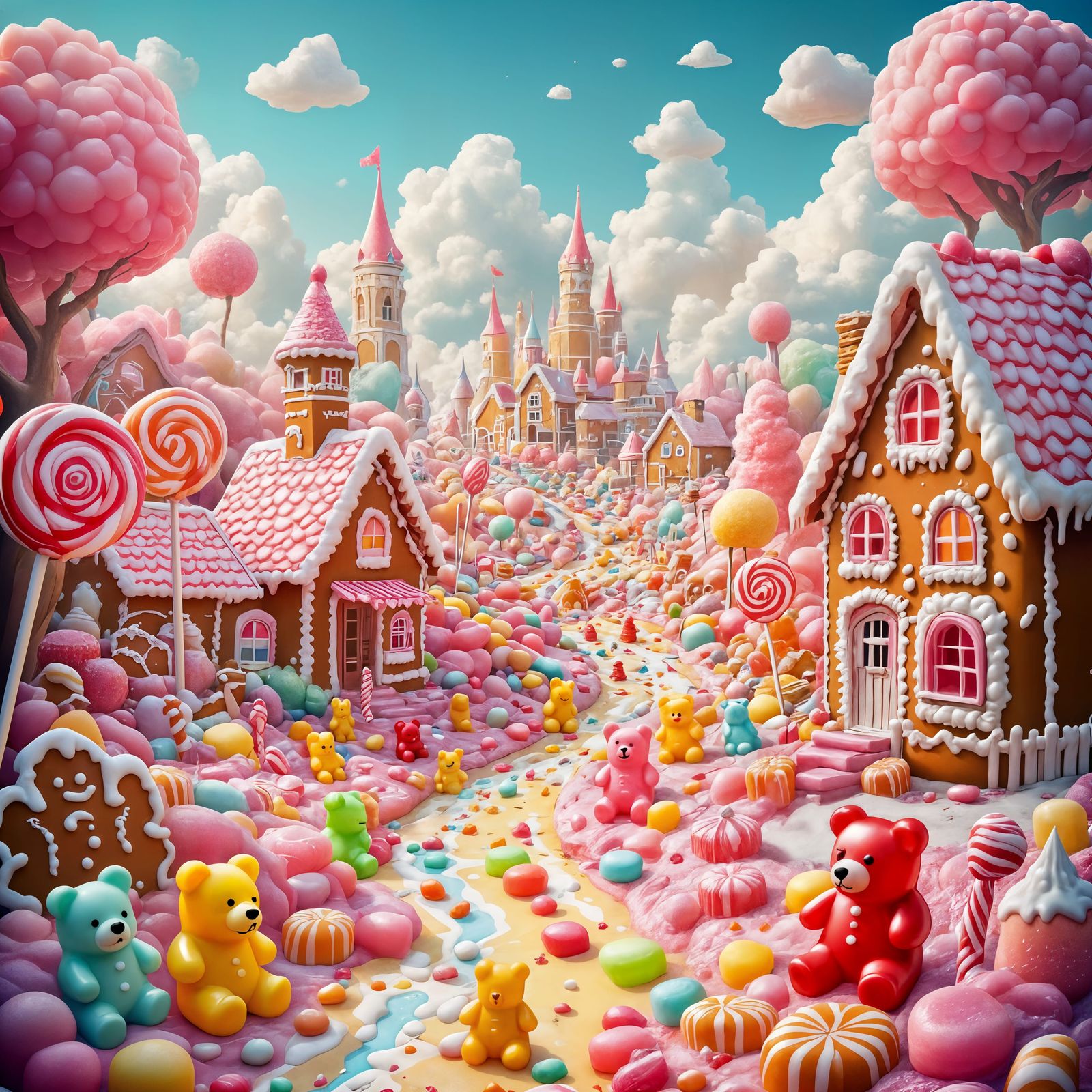 Beautiful Candy Land with Delicious Sweets