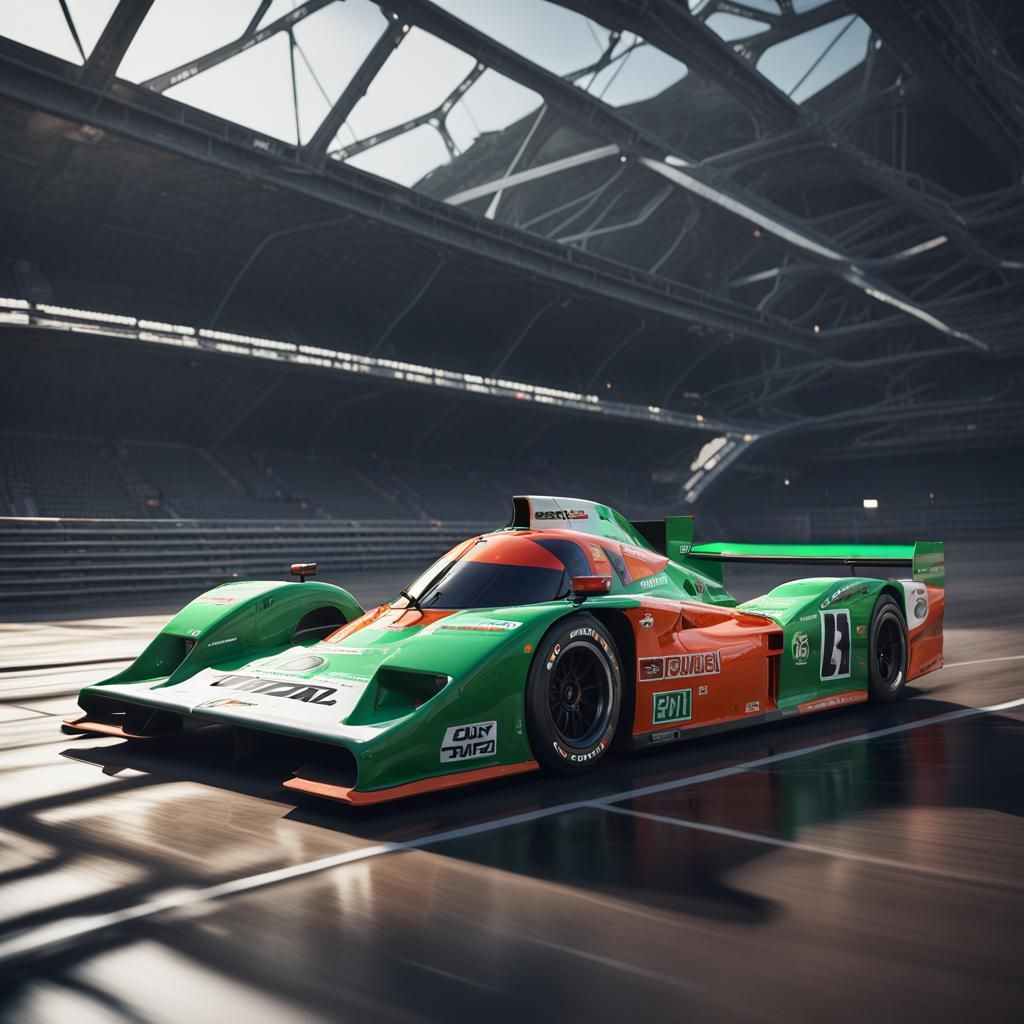 Futuristic Mazda 787B Race Car in Sci-Fi Style
