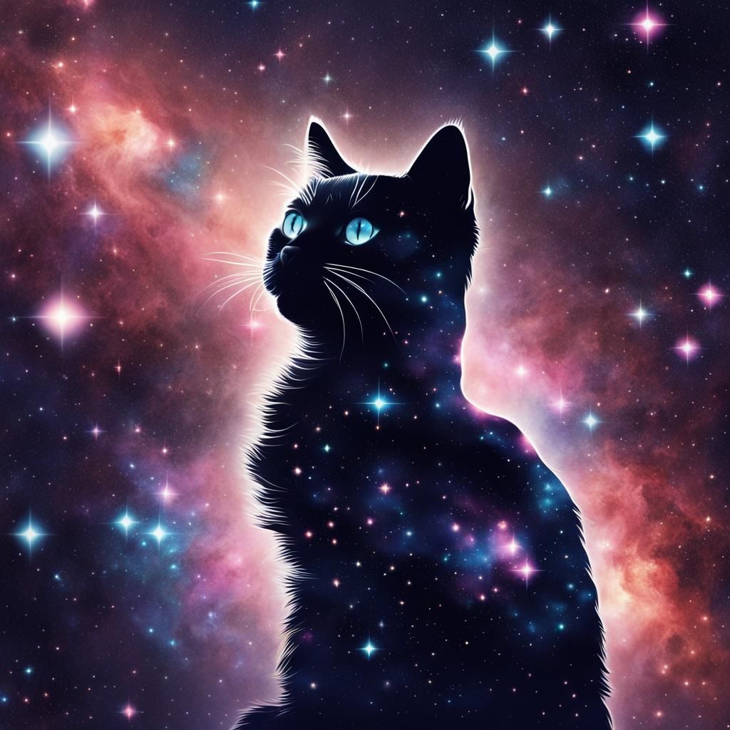 Nebula Cat: A Cosmic Feline Made of Stars