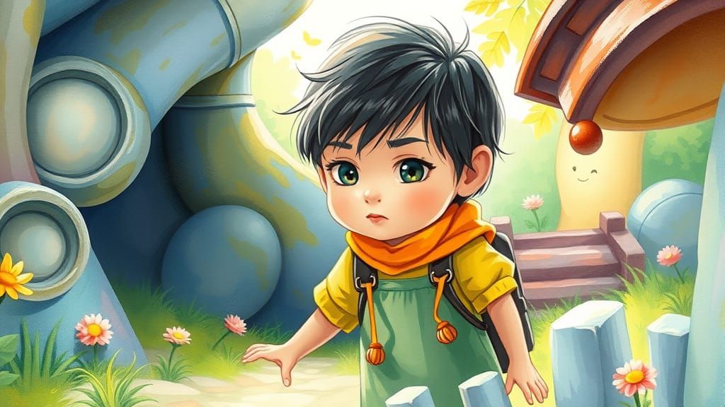 Whimsical Child Asserts Independence in a Colorful World