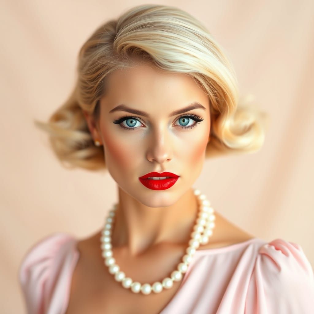 1950s Style Portrait of a Blonde Woman