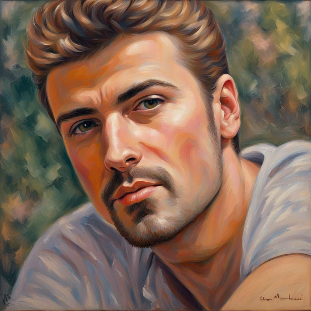 Neo-Impressionist Portrait of a Young Man