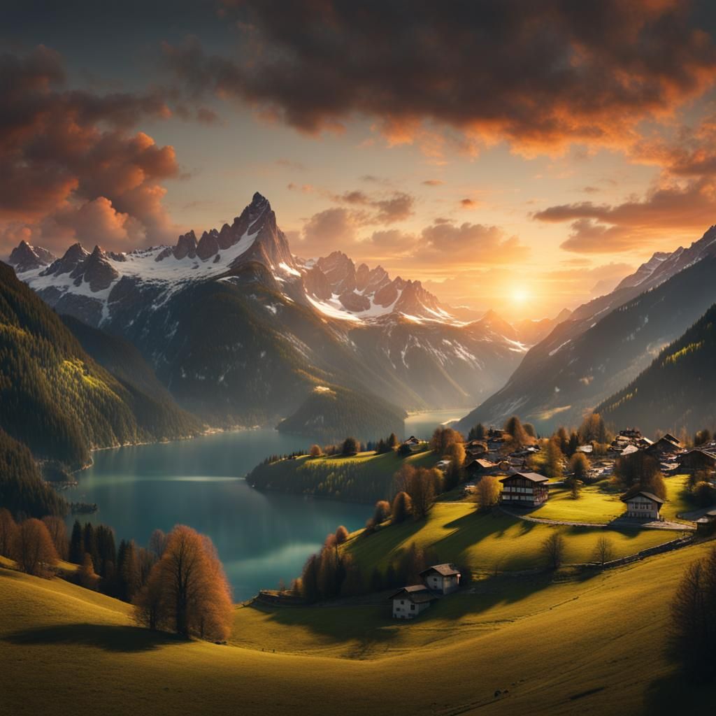 Switzerland Sunset: Epic Cinematic Landscape