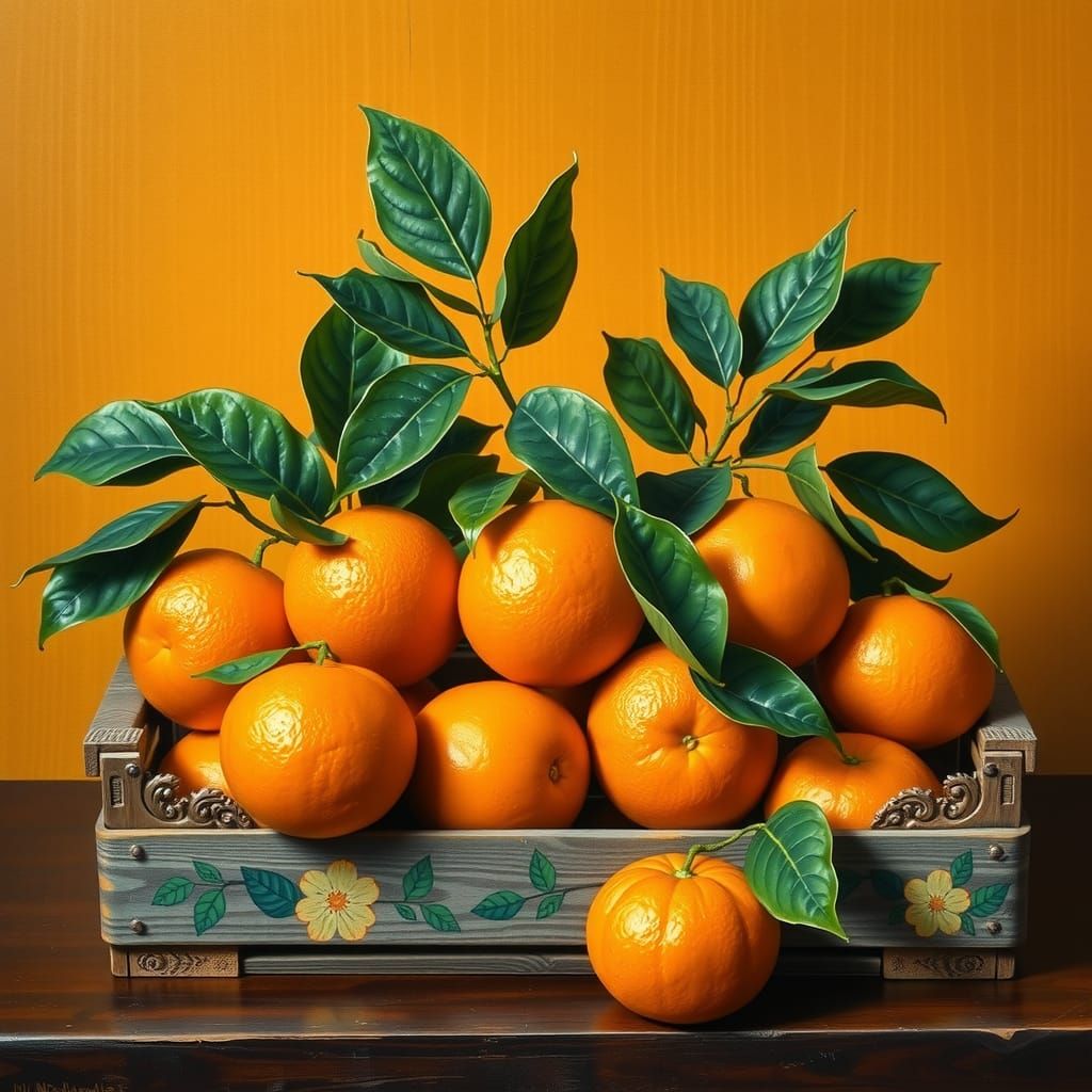Vibrant Florida Oranges Still Life in American Realism