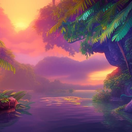 Cute Baby Dragon at Sapphire Jungle Lagoon