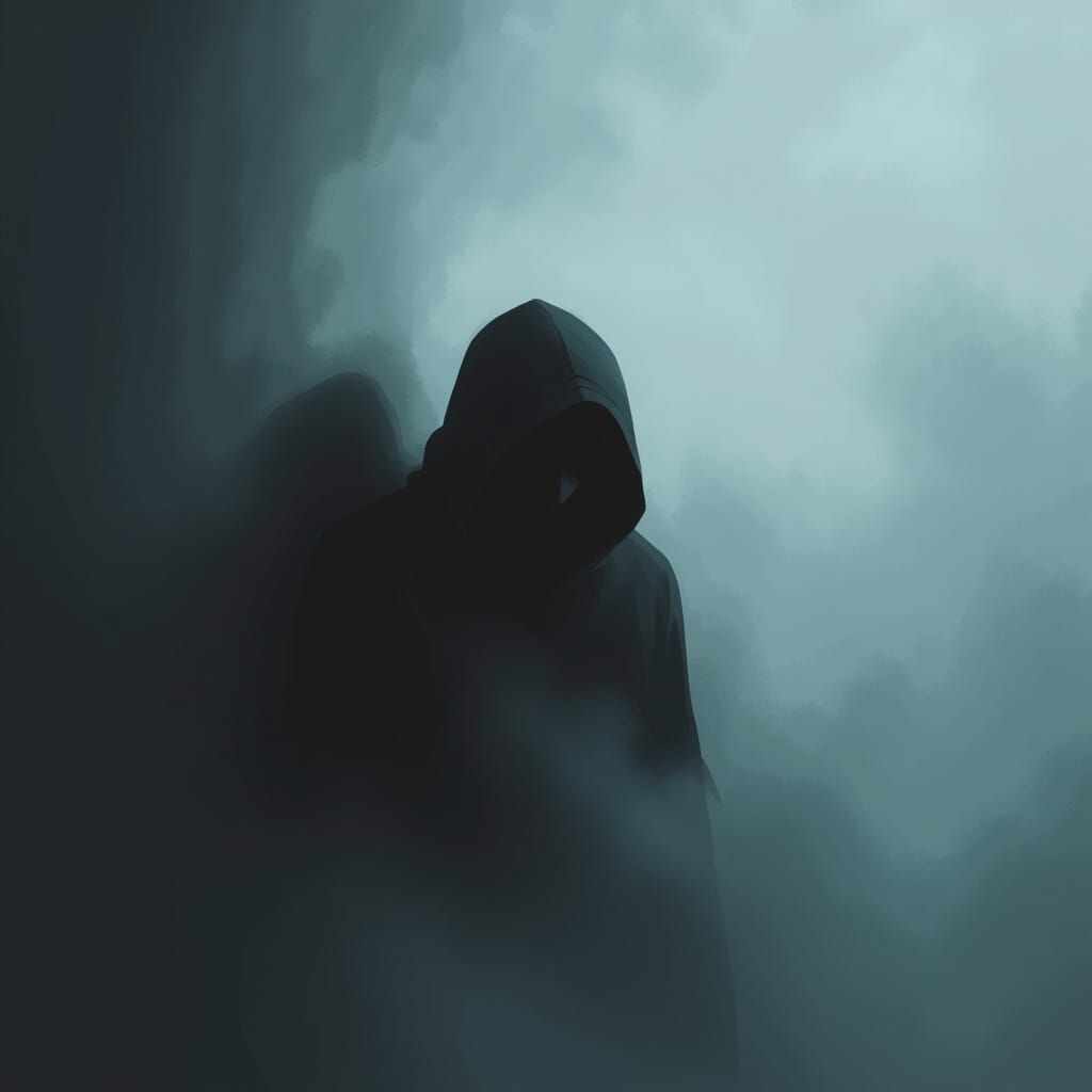 Person Hiding in Shadows with Misty Fog