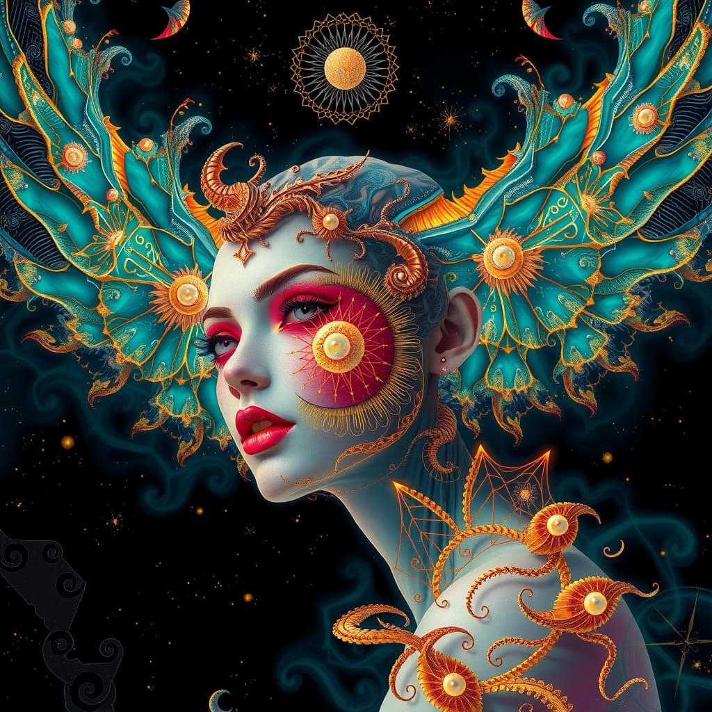 Abstract Fractal Art: Exotic Supermodel Squadron