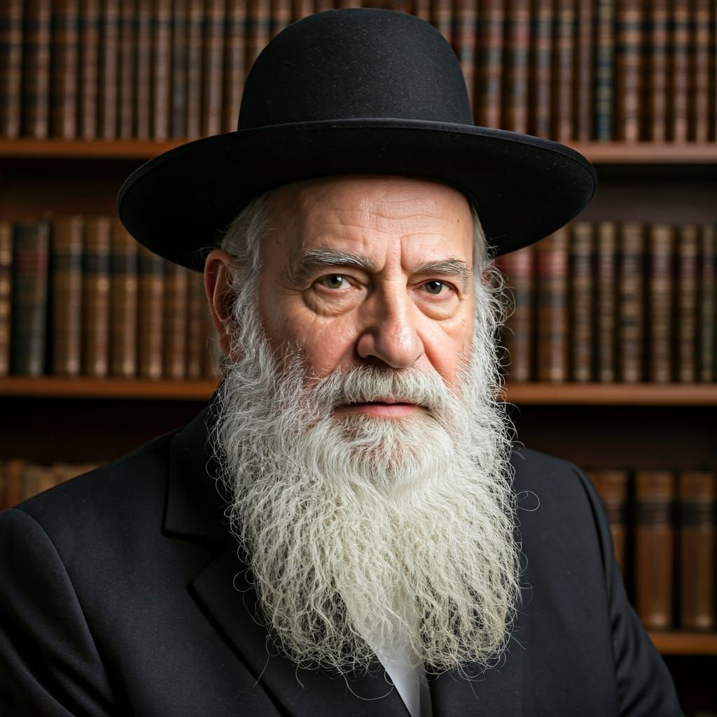 Elderly Rabbi Portrait in Old Master Style