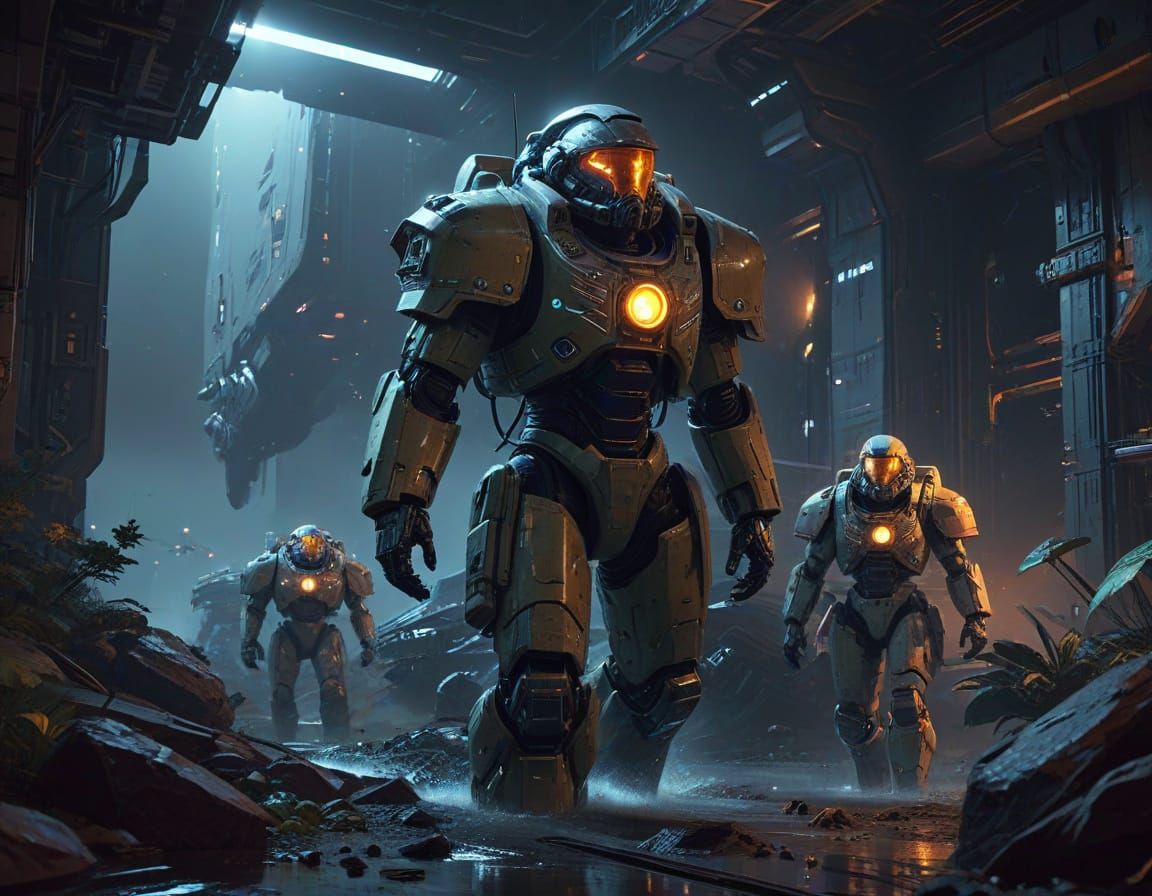 Distant Galaxy Space Marines Prepare for Perilous Mission