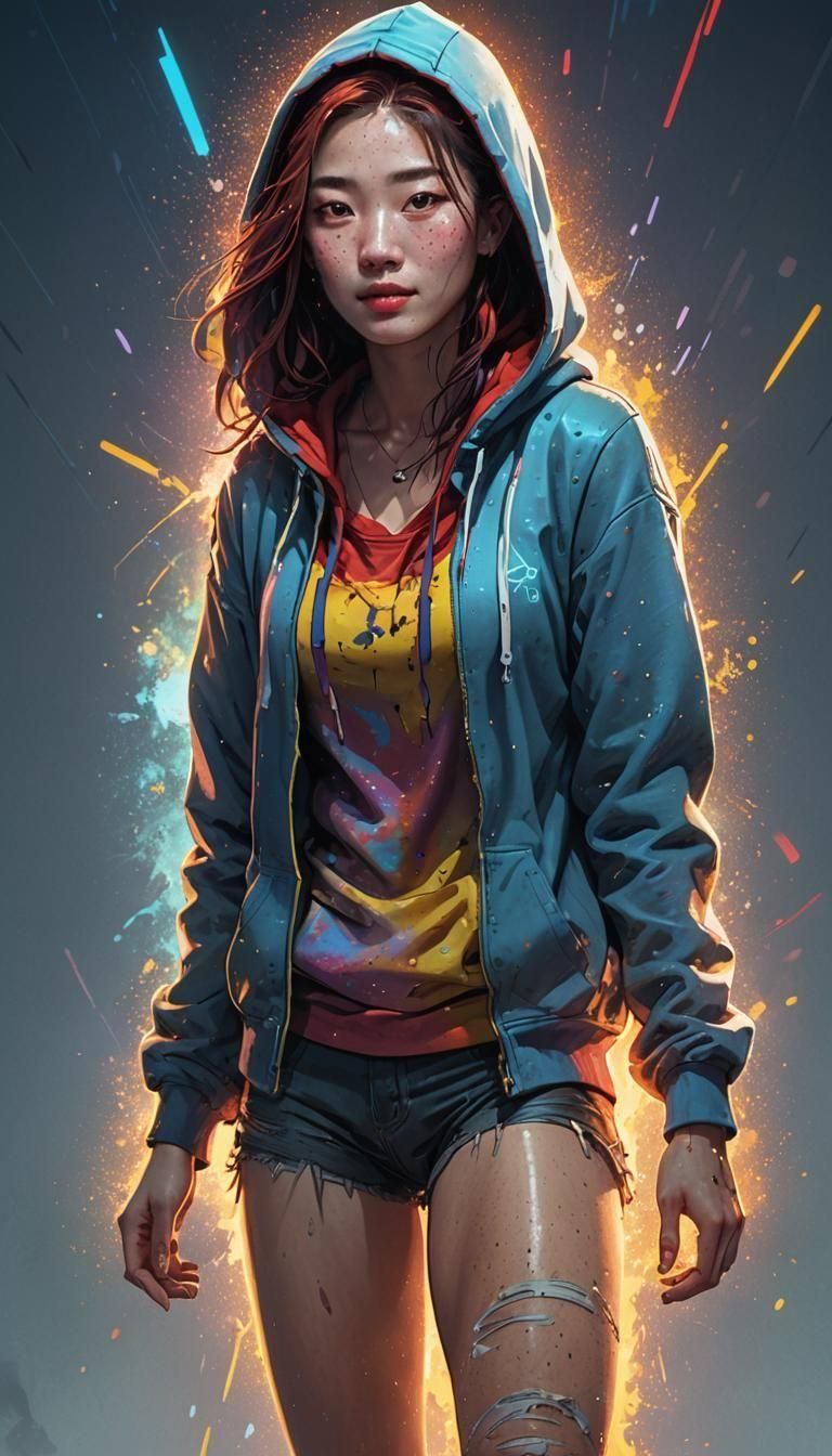 Glowing-Eyed Girl in Dramatic, Cinematic Lighting