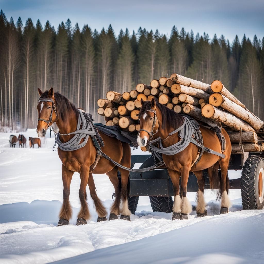 Winter Logging with Horses: Professional Photography