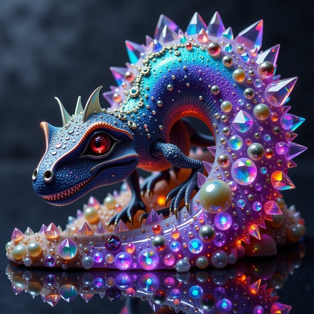 Opalized Dinosaur Fossil with Luminescent Gemstones