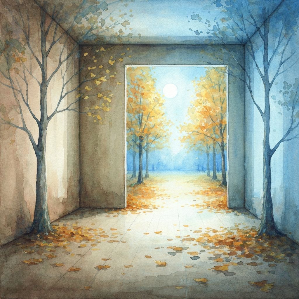 Surreal Autumn Park Opens From Dreamlike Indoor Room Waterco...