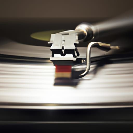 Photorealistic Phono Cartridge Tracking Record Groove