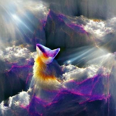 Ethereal Void Fox in Heavenly Light