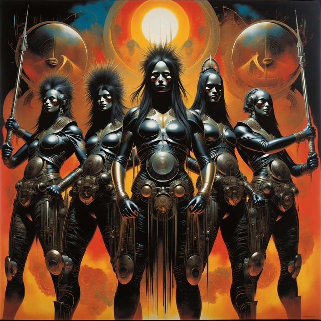 Futuristic Scottish Rockers in Industrial Futurism Style