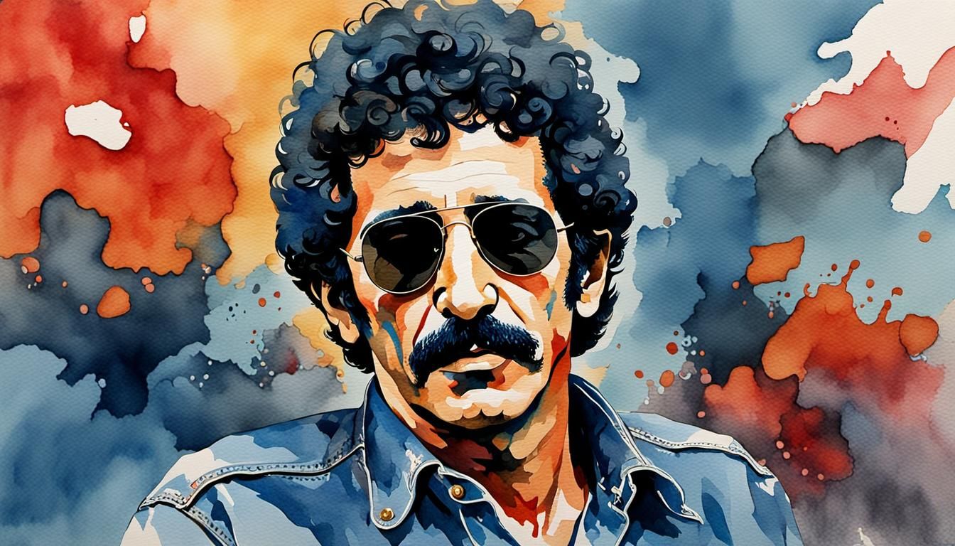 Jim Croce Pop Art Watercolor Portrait