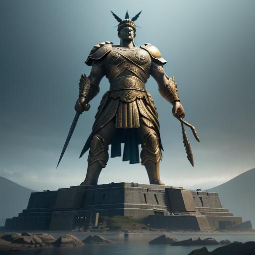 Statue of Liberty Gladiator Fight in Greek Arena