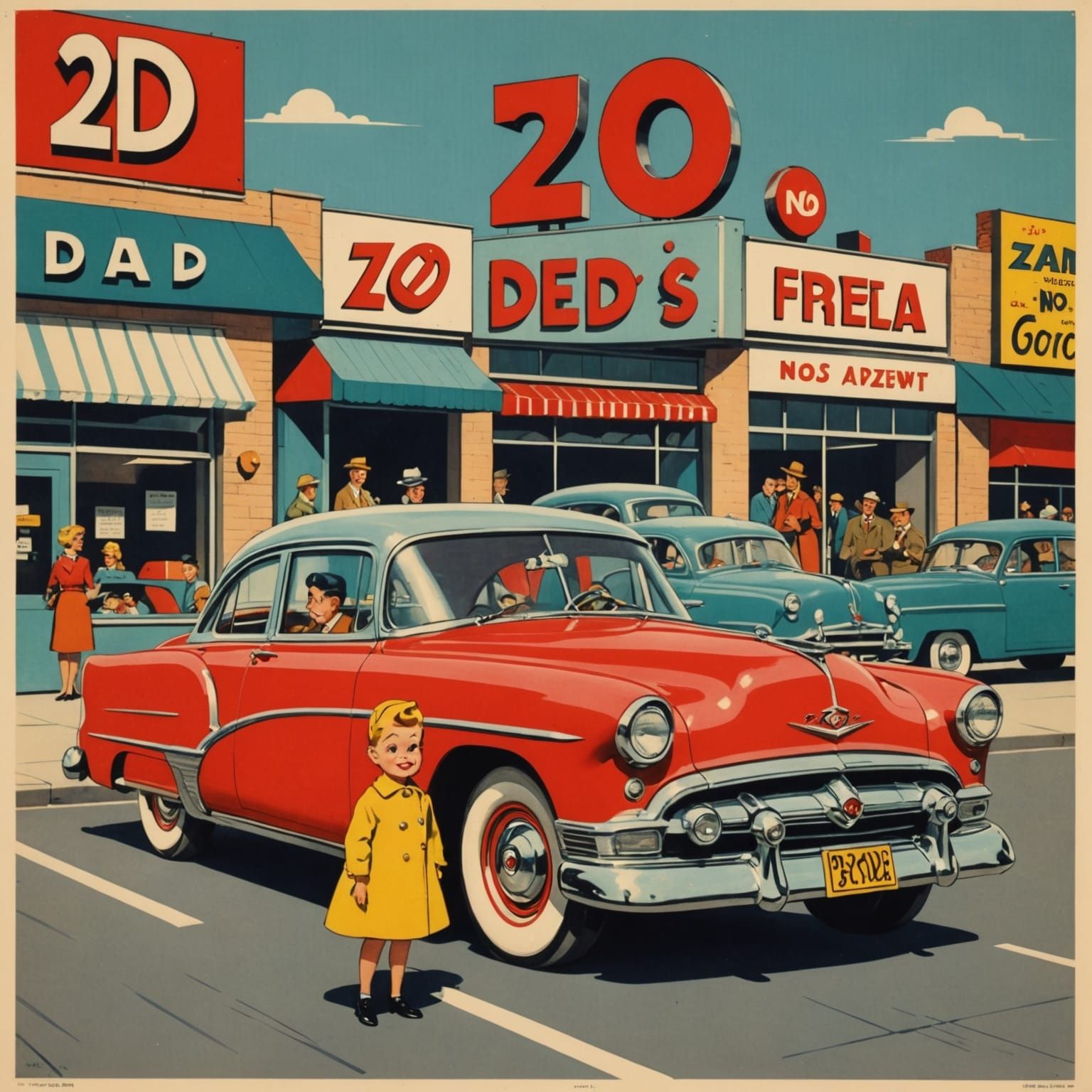 Retro 1950s Style 2D Cartoon