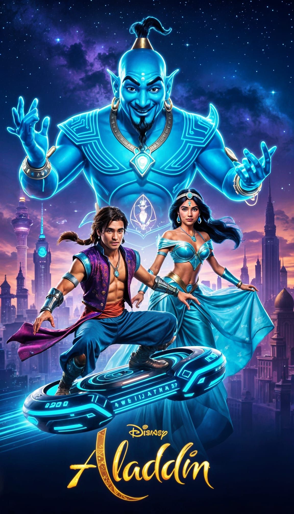 Aladdin Reimagined: Far Future Sci-Fi Movie Poster