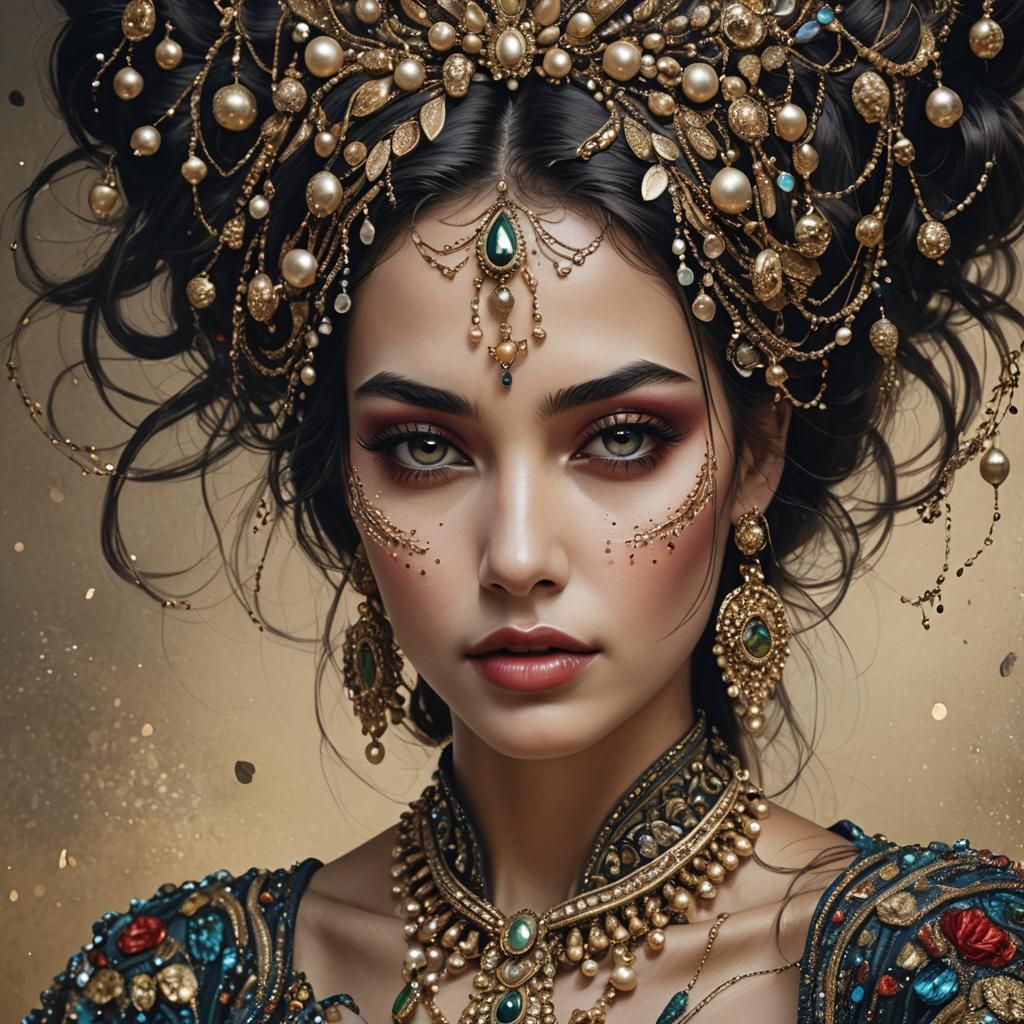 Ethereal Persian Woman in Detailed Fantasy Art