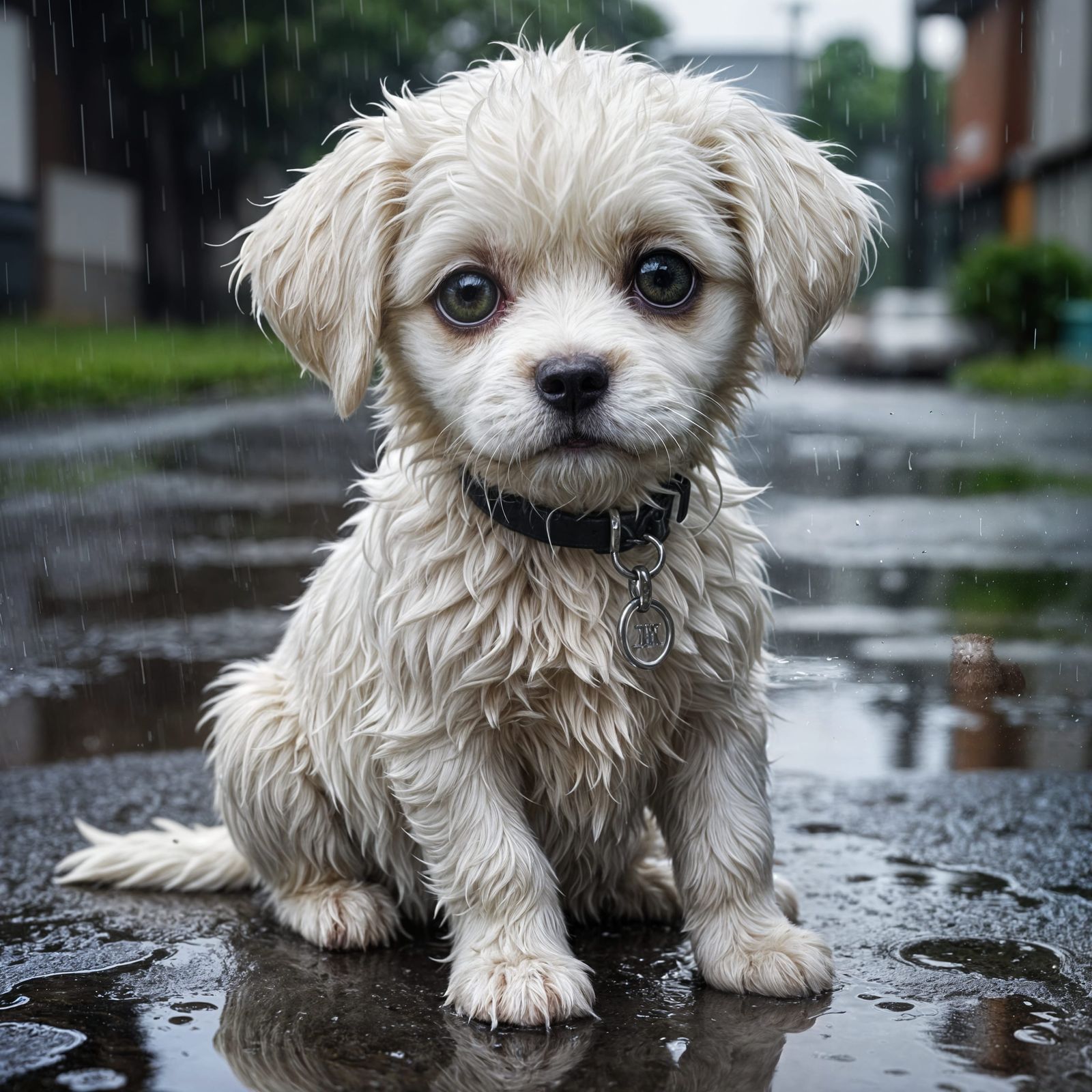 Drenched Puppy with Hopeful Eyes: Anime Style