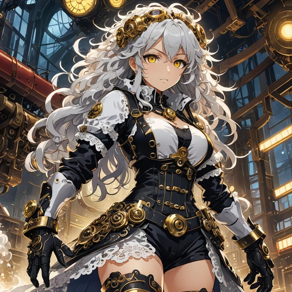 Steampunk Senran Kagura Girl in Anime Style