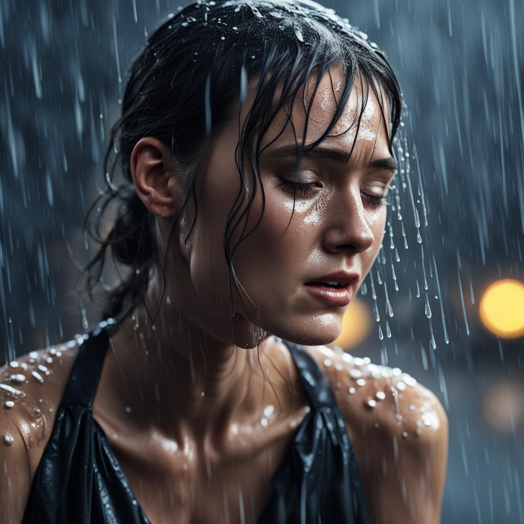 Crying Woman in Rain: Masterpiece of Emotion