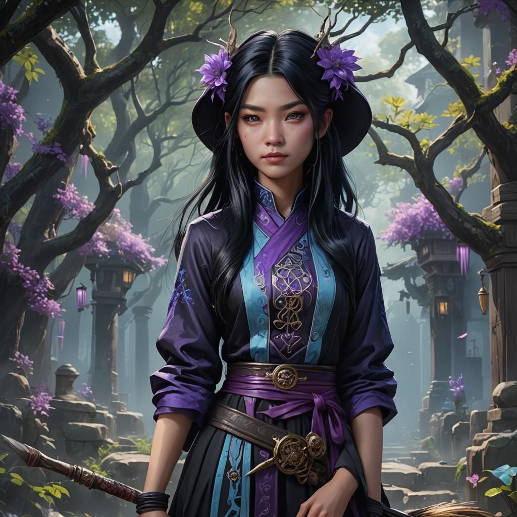 Asian Witch Fantasy Concept Art in 8K
