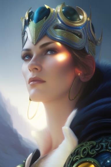 Victorian King of Frost Portrait in Oil Painting Style