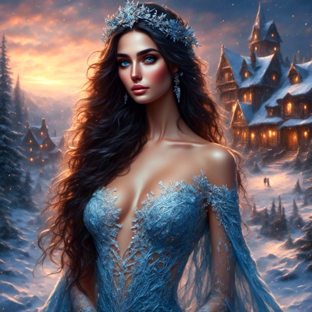 Snow Queen Portrait with Mesmerizing Eyes