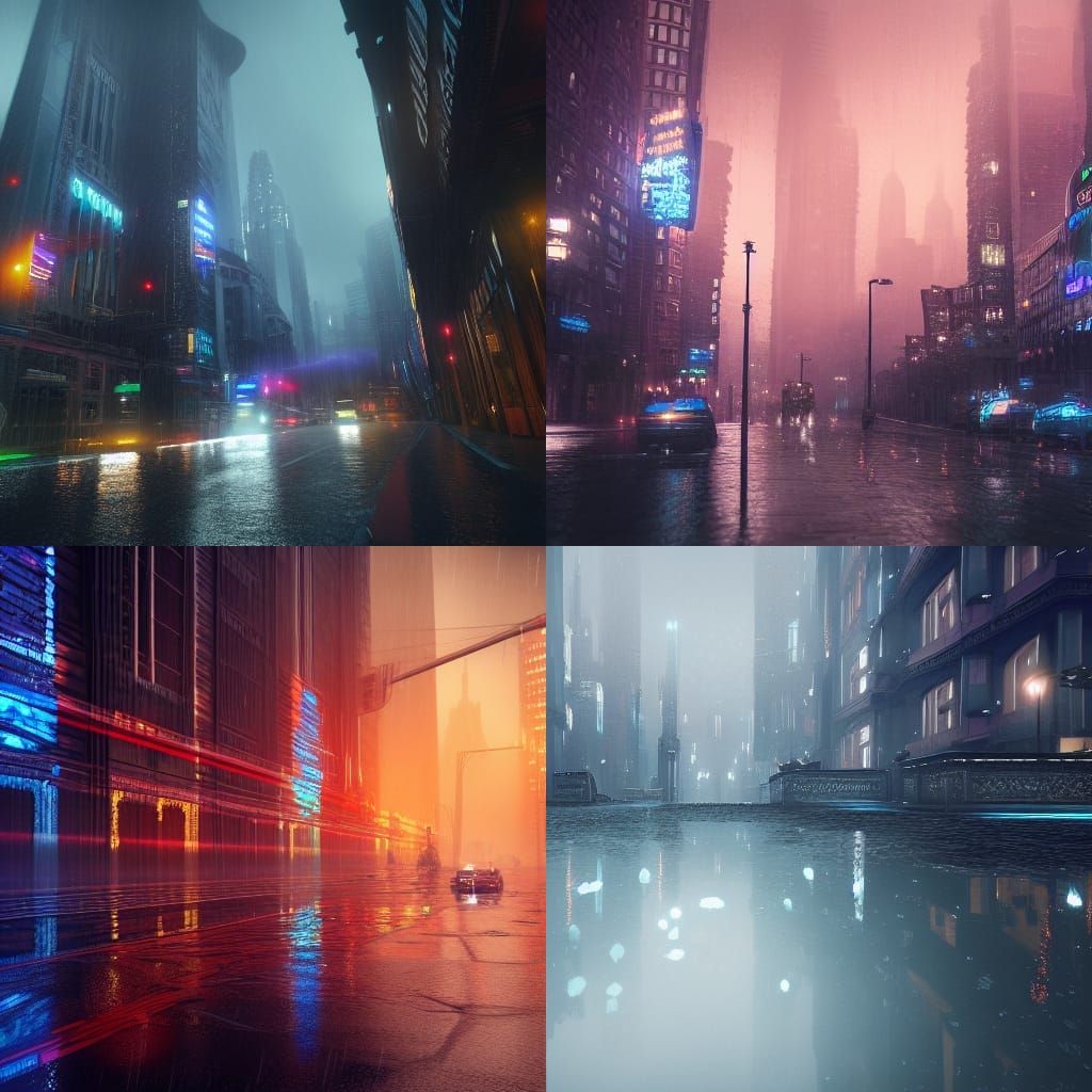 Futuristic Rainy Cityscape in Unreal Engine 5