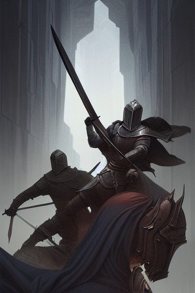 Sword of Destiny with Knight, Comic Book Art