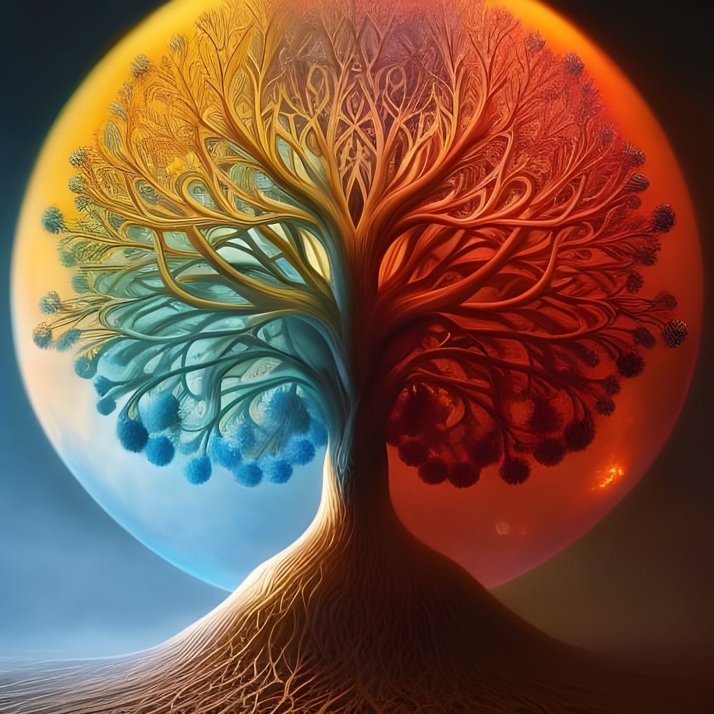 Heart Tree of Life: Summer Meets Winter