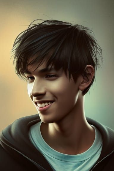 Detailed Portrait of Hispanic Teenager in Digital Art Style
