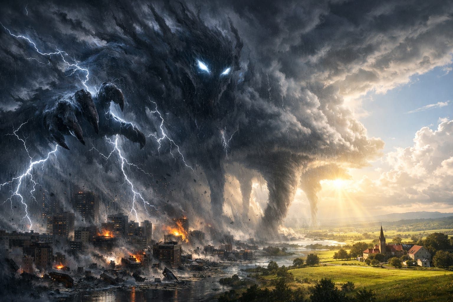 Mystical Storm Monster Unleashes Chaos Over City