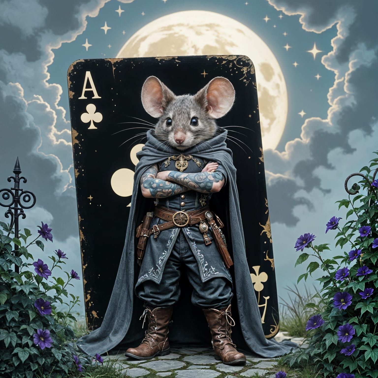 Fantasy Portrait of a Mouse Jack of Clubs