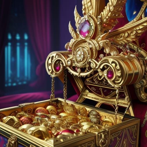 Opulent Treasure Chests Overflowing with Jewels