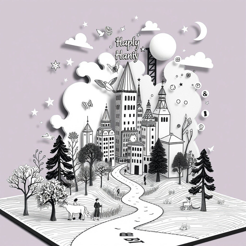 Entangled Paper World: 3D Neurographic Line Art