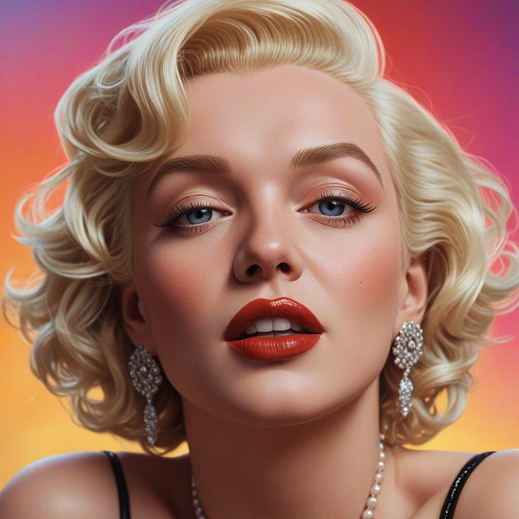 Hyperreal Digital Portrait of Marilyn Monroe