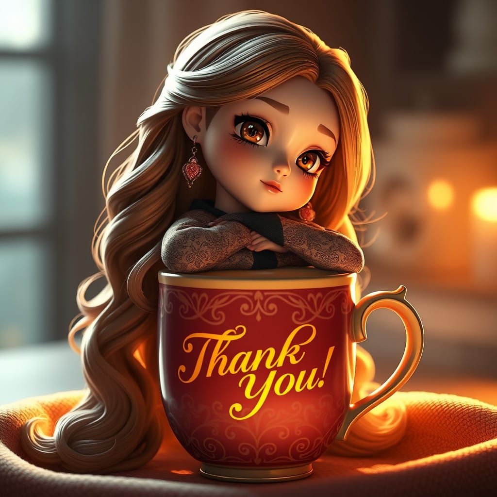 Elegant Woman in Whimsical Morning Scene