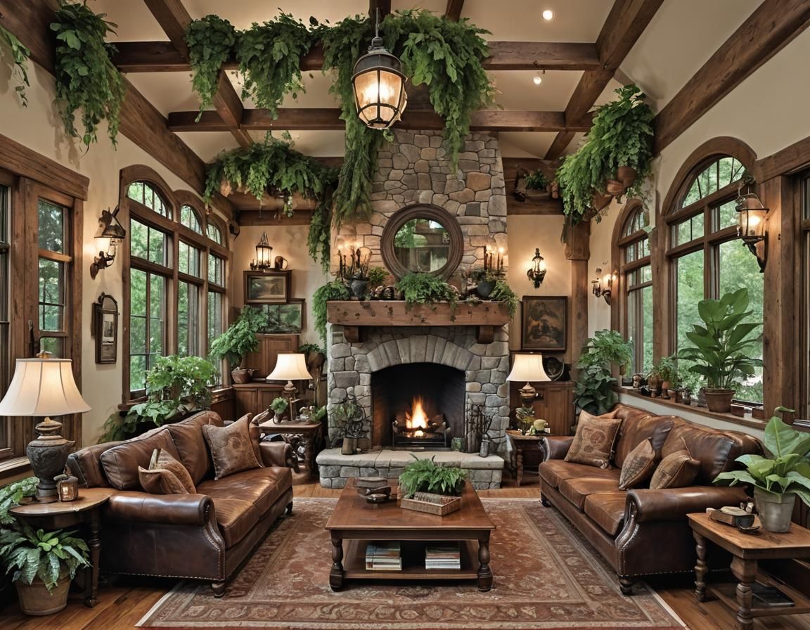 Rustic Living Room with Cozy Interior Design