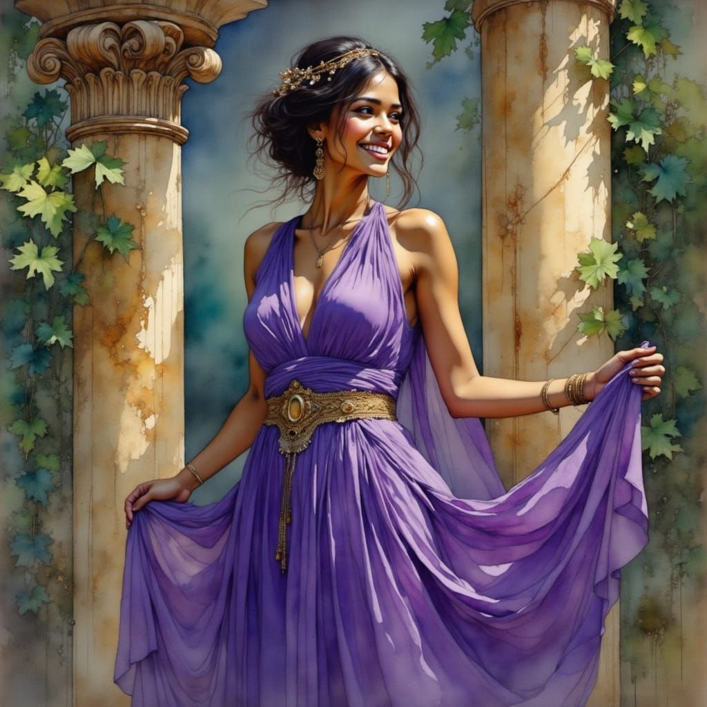 Roman Empress in Maximalist Digital Painting Style