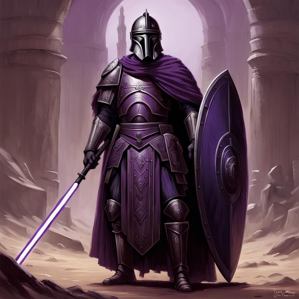 Praetorian Guard in Black Jedi Armor, Horror Style